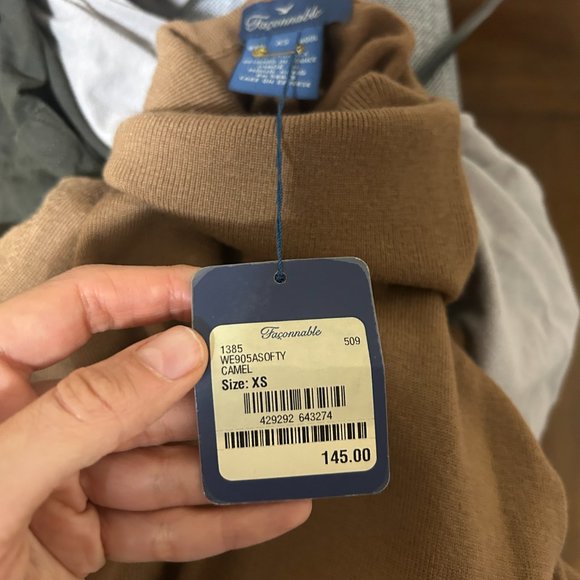 Faconnable Nordstrom Womens Turtleneck Sweater Tan XS NWT - Picture 5 of 6